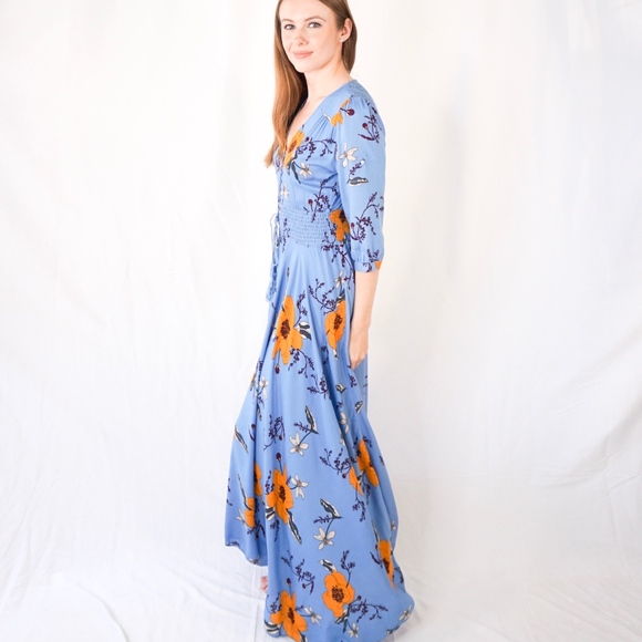 Jaase Dresses | Jaase Harlow Floral Print Blue Indiana Maxi Dress | Poshmark